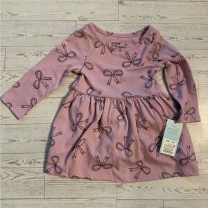🎀 Cat & Jack Lavender Bow Pattern Dress
